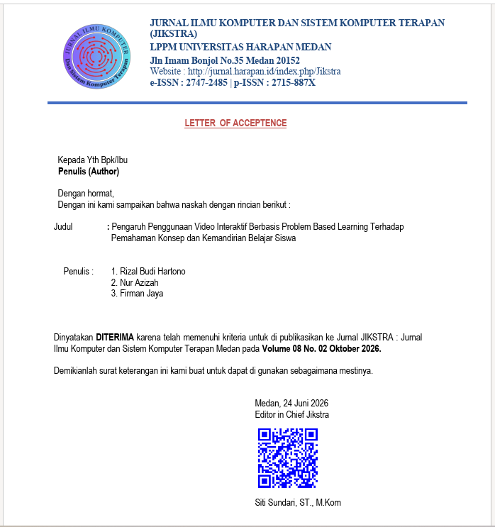 Sampul PENGARUH PENGGUNAAN VIDEO INTERAKTIF BERBASIS PROBLEM BASED LEARNING TERHADAP PEMAHAMAN KONSEP DAN KEMANDIRIAN BELAJAR SISWA 
